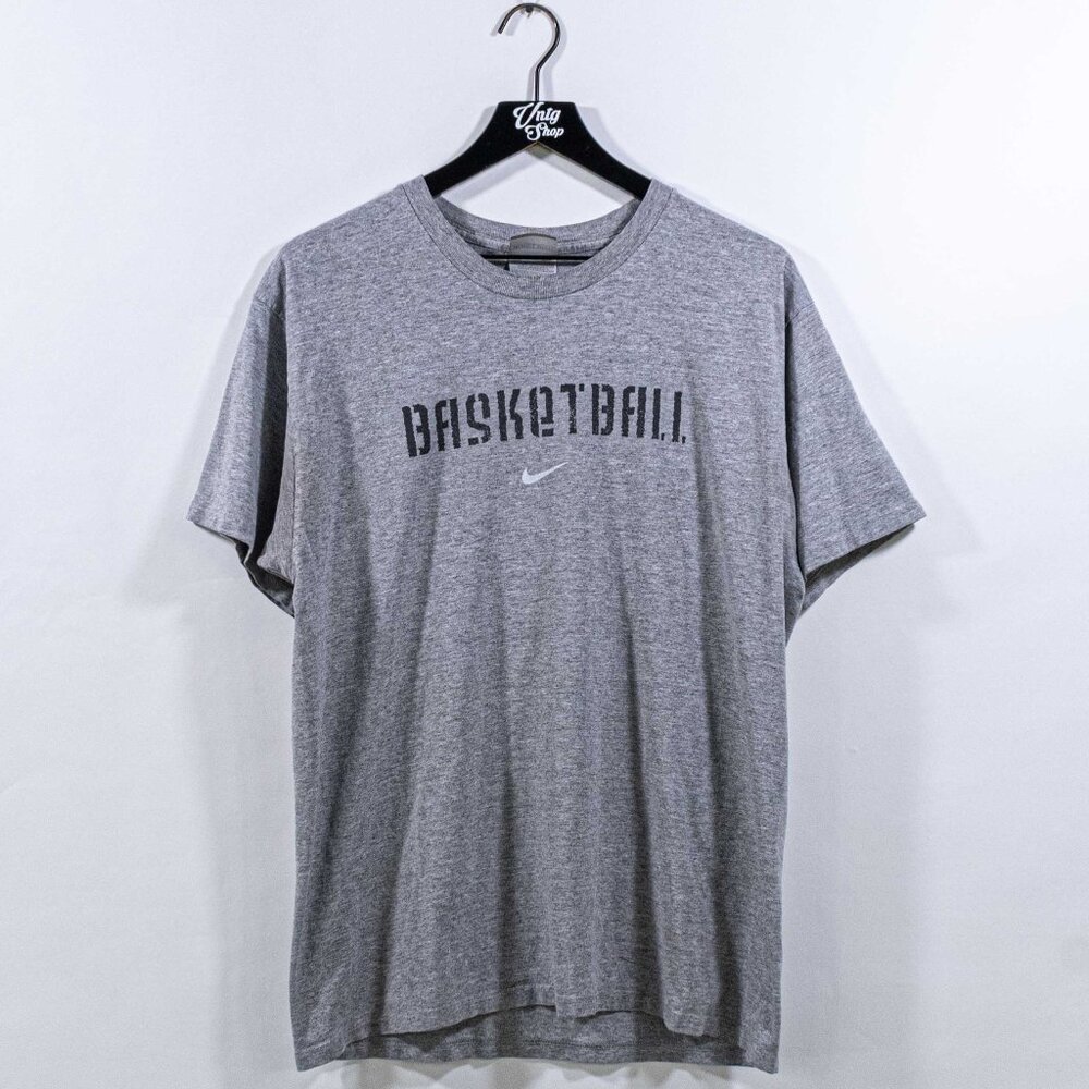 NIKE Center Swoosh Basketball T-Shirt Large Y2K Streetwear Skater Sports